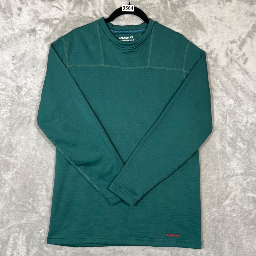 Terramar Men's 3.0 Ecolator Perormance Crew Medium Green Gorpcore Outdoor Hiking